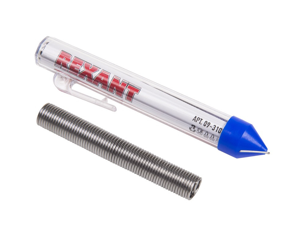 Припой с канифолью, 20г, Ø1мм, (олово 60%, свинец 40%), колба-карандаш REXANT