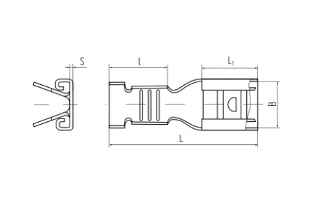 Разъем плоский неизолир. РП-М 2,5-(6,3) (КВТ)