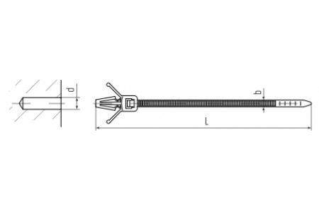 Стяжки с дюбель-пистоном КСДп 4,8*190 (100шт.) (Fortisflex)