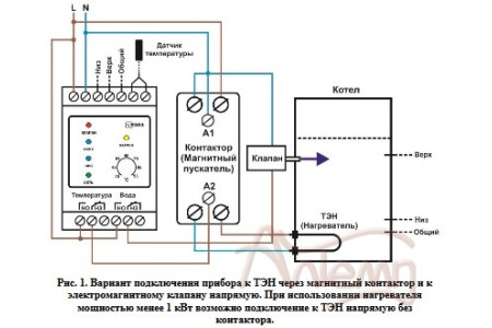 Терморегулятор АРТ-18Л2 с управлением насосами, с датчиком KTY-81-110, 1 кВт, 5А, DIN