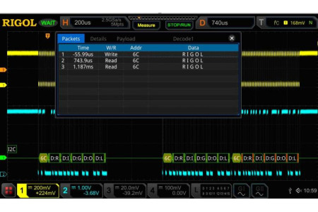 MSO8000-EMBD Опция анализа и запуска по шинам I2C и SPI